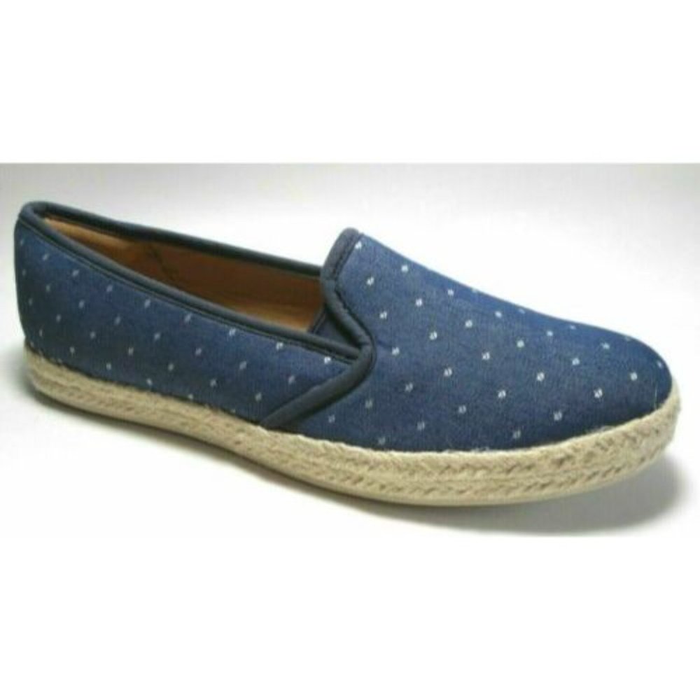 NEW CLARKS Blue Fabric Soft Memory Foam Cushioned Comfort Loafer Shoes